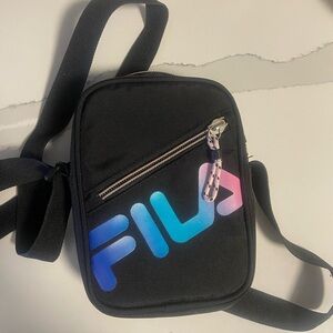 Fila Black Belt Bag with Multicolor Logo